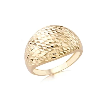 Image of CARISSIMA Gold Women&#039;s 9ct Diamond Cut Graduated Dome Ring #P