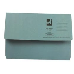 Image of Q Connect Document Wallet Foolscap Blue (Pack of 50) Ref KF23011