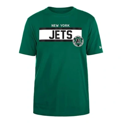 Image of New YORK JETS Era Cap NFL Regular T Shirt High Density Ink Screenprint Front Graphic Original Team Color Unisex Green
