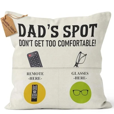 Image of Kies CROWNLY CRYSTAL® Gifts for Dad from Daughter Daddy with Pockets Cushio Cover Son Birthday Gift