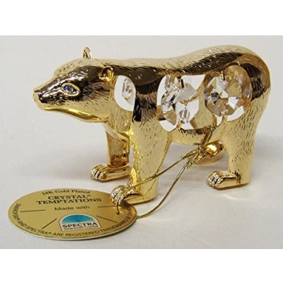 Image of CRYSTAL TEMPTATIONS Polar Bear figurine embellished with crystals from Swarovski