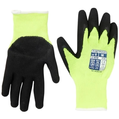 Image of Portwest Thermal Soft Grip Glove Yellow/Black Large