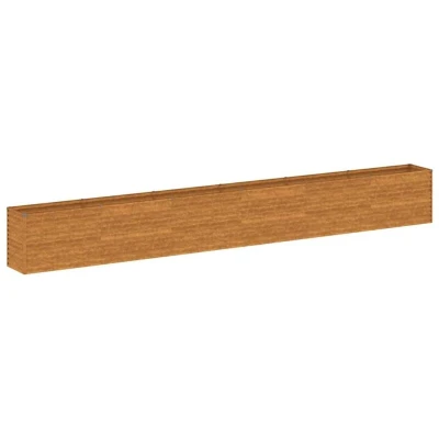 Image of vidaXL Garden Raised Bed in Distinctive Rusty Corten Steel Large Rectangular Planter for Vegetables, Herbs, and Flowers Weather Resistant, Low Maintenance Outdoor Decor Garden, Patio or Ba...