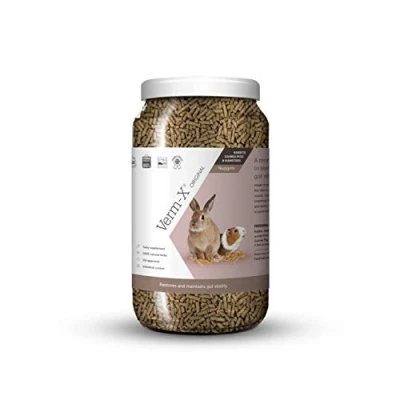 Image of Verm X Original All Natural Pellets for Rabbits, Guinea Pigs and Hamsters. Approved Use on Organic Farms. Supports Intestinal Hygiene. Vet Approved. Maintains Gut Vitality. Wormwood Free Recipe.