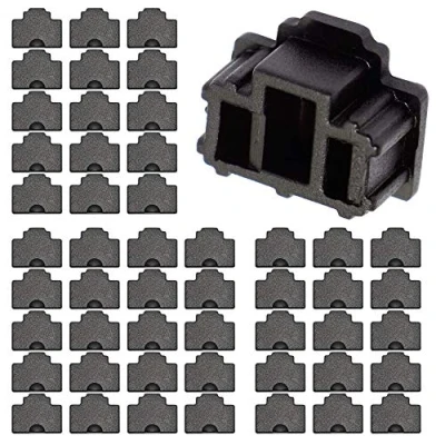 Image of GINTOOYUN RJ45 Anti Dust Cover Cap Ethernet Hub Port Plug Protector By FENGQLONG 50Pcs Black
