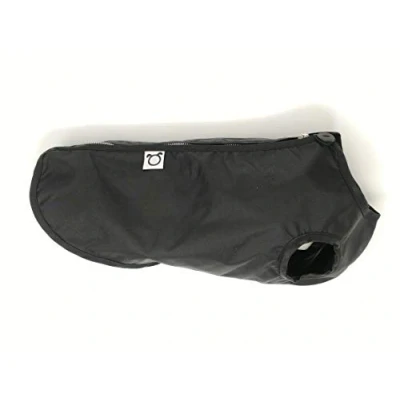 Image of Doggie Coats Dachshund Step In Waterproof Lightweight Unlined Dog Coat Black (20 inch)