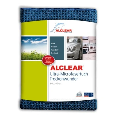 Image of ALCLEAR 820901 Car Microfibre Cloth, Drying Towel, Miracle for Care, Paint Preparation, Motorcycles, Kitchen and Home, Dish Absorbent, 60 x 40 cm, Blue