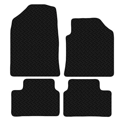 Image of Carsio Car Mats For Hyundai i30 2017+ Onwards 3mm 4pc Set Tailored Fit Rubber Floor Mat Complete Accessory Black Custom Fitted Anti Slip Backing, Heavy Duty &amp; Waterproof