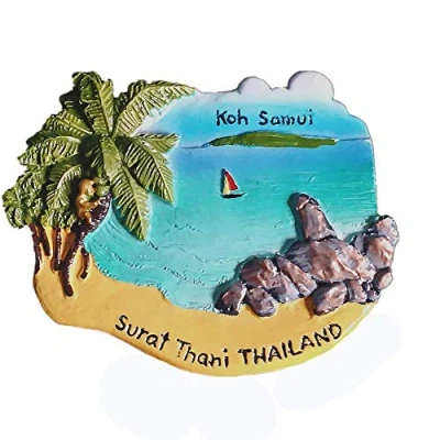 Image of Koh Samui Surat Thani Thailand 3D Fridge Magnet Tourist Souvenir Gift Collection,Home &amp; Kitchen Decoration Magnetic Sticker Refrigerator