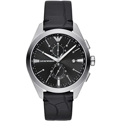 Image of Emporio Armani Traditional Chronograph watch, Men&#039;s, Size: One Size, Black