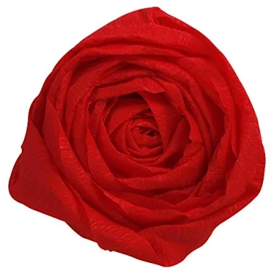 Image of Clairefontaine Ref 903006C Superior Quality Crepe Paper (Pack of 10 Sheets) 2 x 0.5m Sized Sheets, 40% Creppage, 32gsm Paper, Delivered Folded Red