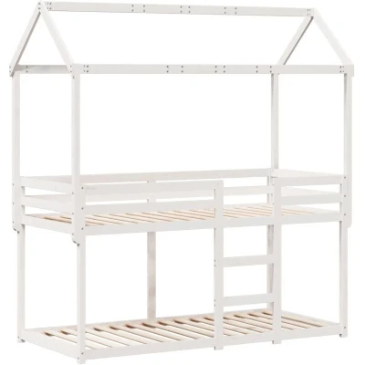 Image of vidaXL Bunk Bed without Mattress White 80x200 cm Solid Wood Pine