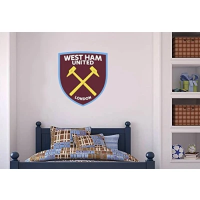 Image of Beautiful Game Official West Ham United Crest Wall Sticker WHU Decal Football Vinyl Poster Print (60cm)