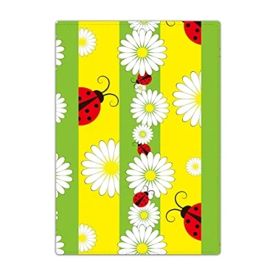 Image of Passport Holder Cover, PU Leather Travel Wallet Case Organiser for Passport, Business Cards, Credit Boarding Passes (Ladybird)