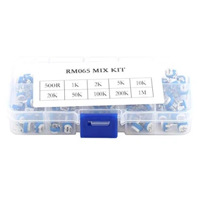 Image of Oumefar 100Pcs 10 Values Variable 500ohm 1M ohm 6mm Film Resistor Potentiometer Rheostat Horizontal Trimpot Assortment Kit Set for Building Electronics Projects etc