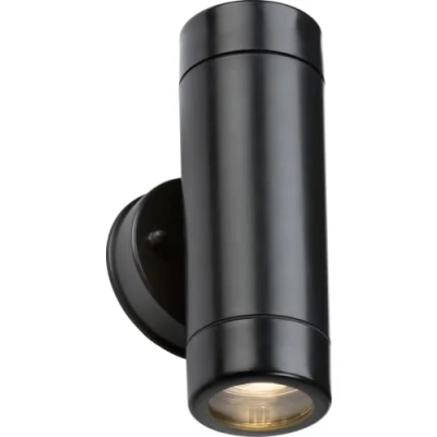 Image of KnightsBridge EAMON 230V IP54 GU10 Polycarbonate Up/Down Wall light Black