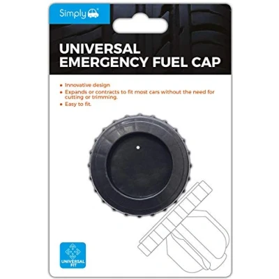 Image of Simply EFC01 Emergency Fuel Cap Universal Flexible Material for All Cars &amp; Vans, Screw Head Easy to Fit Petrol Diesel Simple Push and Pull Action Reusable