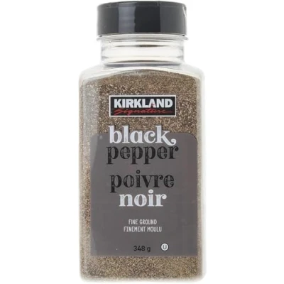 Image of Kirkland Signature Spice Seasoning Dressing Fine Ground Black Pepper Jar 348g