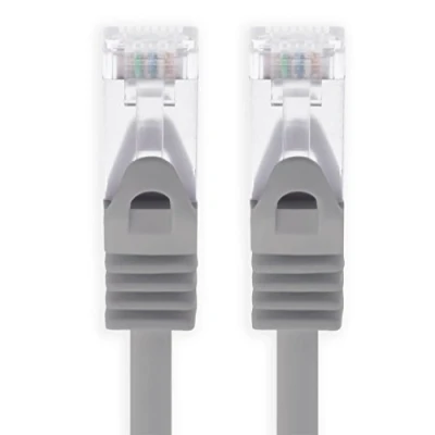 Image of CAT7 Cat.7 Gigabit Ethernet cable, LAN network raw cable with (RJ45) Cat6a connector (double shielded) 500 MHz grau 1 Stück 5 m