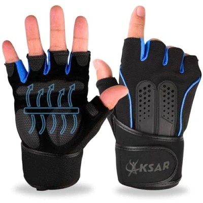 Image of Gym Gloves,Training Gloves Full Wrist Support,Breathable Extra Grip Palm Protection Fitness Crossfit for Men &amp; Women (L)