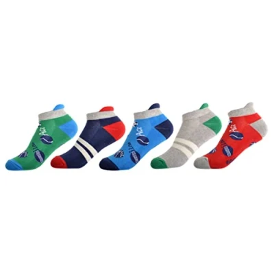 Image of 5 pairs of Sports design Boys Trainer socks Cushioned Sole