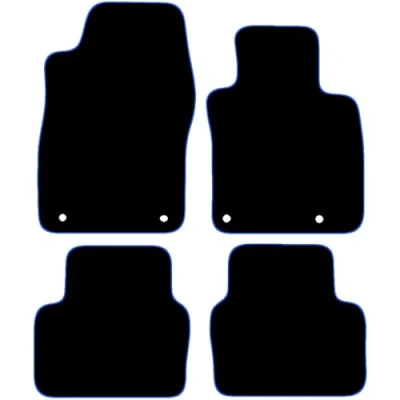 Image of Carsio Carpet Car Mats For Mazda CX 30 2019+ Onwards Tailored Fit Floor Mat Set Complete Accessory Black Custom Fitted All Weather, Anti Slip Backing &amp; Blue Trim