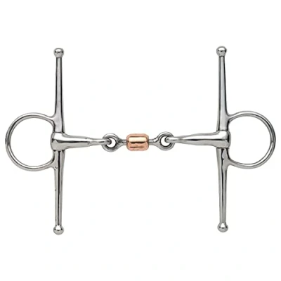 Image of Shires Equestrian Full Cheek Snaffle With Copper Peanut S/steel Size: 5