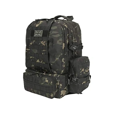 Image of Kombat UK Army Rucksack Military Daysack Backpack Tactical Molle Expedition Black Camo 50L