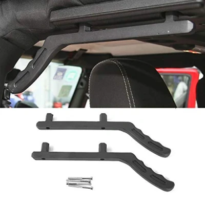 Image of Voodonala Black Rear Grab Handles for 2007 2018 Jeep JK Wrangler &amp; Unlimited (Aluminum Alloy)