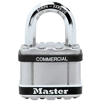 Image of Master Lock M5STS High Security Laminated Steel Padlock [Stainless Protection] Secure Ships and Gates in the Middle Sea