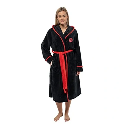Image of Foo Fighters Bathrobe FF Band Logo Official Black Super Soft Fleece Unisex L