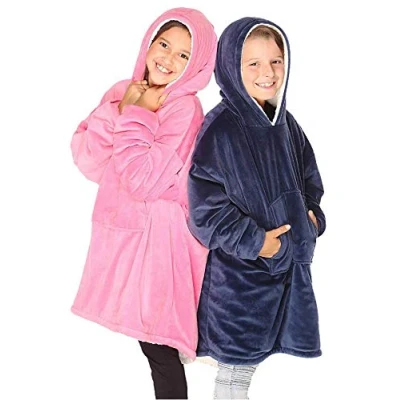 Image of Hoodie Oversized Sweatshirt Blanket Super Soft Warm Comfortable One Size Fits All Men Women Girls Boys Friends Navy