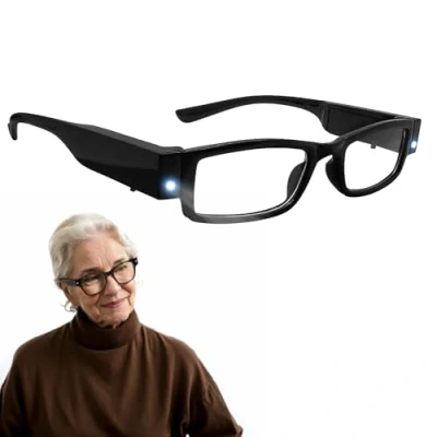 Image of Magnifying Glasses with Light 200% for Hobbies Reading LED Lighted Hands Free Head Magnifier Eyeglasses Close Work Crafts