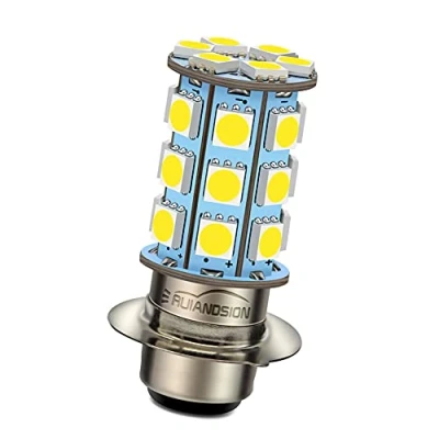 Image of Ruiandsion H6M Motorcycle Headlight LED Bulb DC 6V 5050 27SMD 6000K White Replacement for Daytime Running Driving Light Fog (Pack of 1)