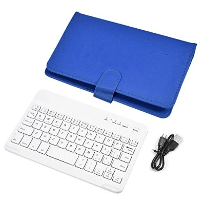 Image of ciciglow Bluetooth Keyboard, Wireless Keyboard + stand PU Leather Travel Carrying Case Cover(blue)