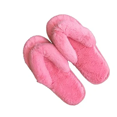 Image of ANCOUS Women&#039;s New Plush flip Flop Indoor Slippers Thong Slipper 6.5/7 UK (Label Size 40/41, Pink)