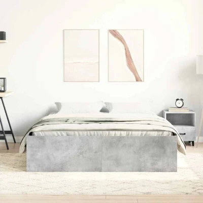 Image of vidaXL Bed Frame without Mattress Concrete Grey 120x190 cm Small Double
