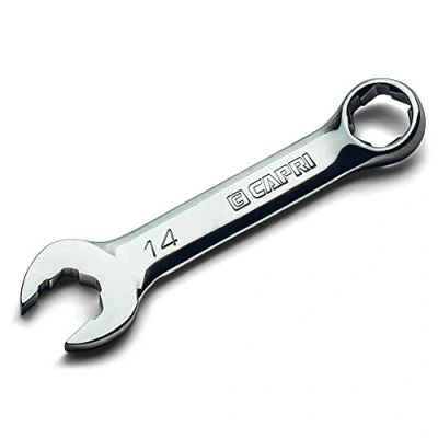 Image of Capri Tools 14 mm WaveDrive Pro Stubby Combination Wrench for Regular and Rounded Bolts