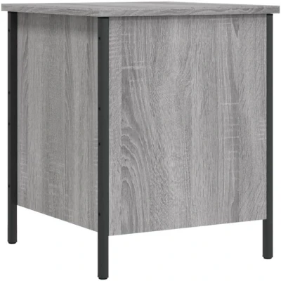 Image of vidaXL Grey Sonoma Engineered Wood Storage Bench Versatile Seating with Ample Storage, Adjustable Feet for Stability and Balance