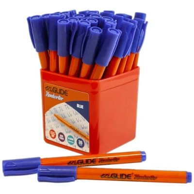 Image of Eziglide Handwriting Pen Classpack Blue, Pot of 36 Hand writing Pens, hard wearing polyacetal tip to give smooth effortless for both right and left handed