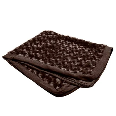 Image of FurHaven Ultra Plush Curly Faux Fur &amp; Suede Mattress Dog Bed Replacement Cover Chocolate, Jumbo (X Large)