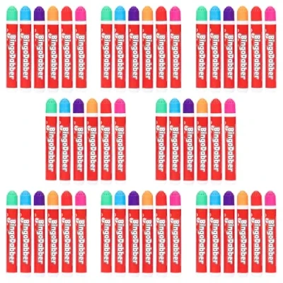 Image of evelay Bingo Dabbers Markers Mixed Colours Pens for Tickets Games Pack of 48