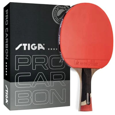 Image of Stiga Pro Carbon Performance Level Table Tennis Racket with Technology for Tournament Play