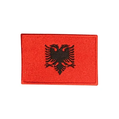 Image of Albania National Country Flag Patch Iron On Sew Embroidery Badge