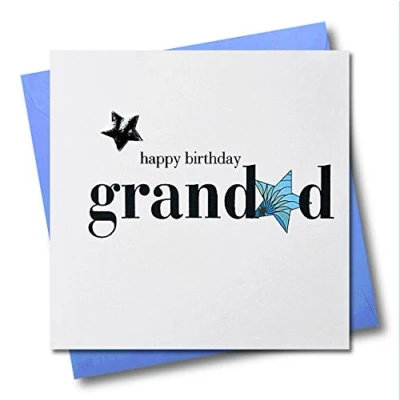 Image of Claire Giles Hearts and Stars Happy Birthday Granddad Card
