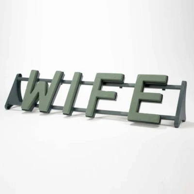 Image of Wife Oasis Funeral Frame Tribute Letters on a Stand Smithers