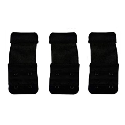Image of Hyfive Bra Extensions 2 Hook Black Elastic Extender Strap 3 Pack