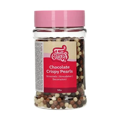 Image of FunCakes Chocolate Crispy Pearls Mix: Cake Sprinkles, Great Taste, Perfect for Decorating, Sprinkles. 155 g.