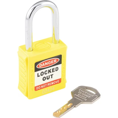 Image of Matlock Safety Lockout Yellow Key Padlock 20mm