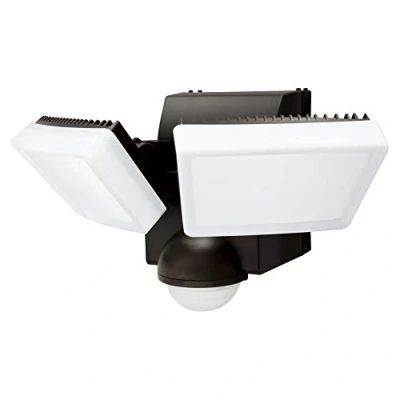Image of Black IQ Twinspot PIR Battery Operated Security Light Outdoor Wall Exterior Motion Sensor 800 Lumen LED (Single), LB1880 BK